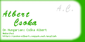 albert csoka business card